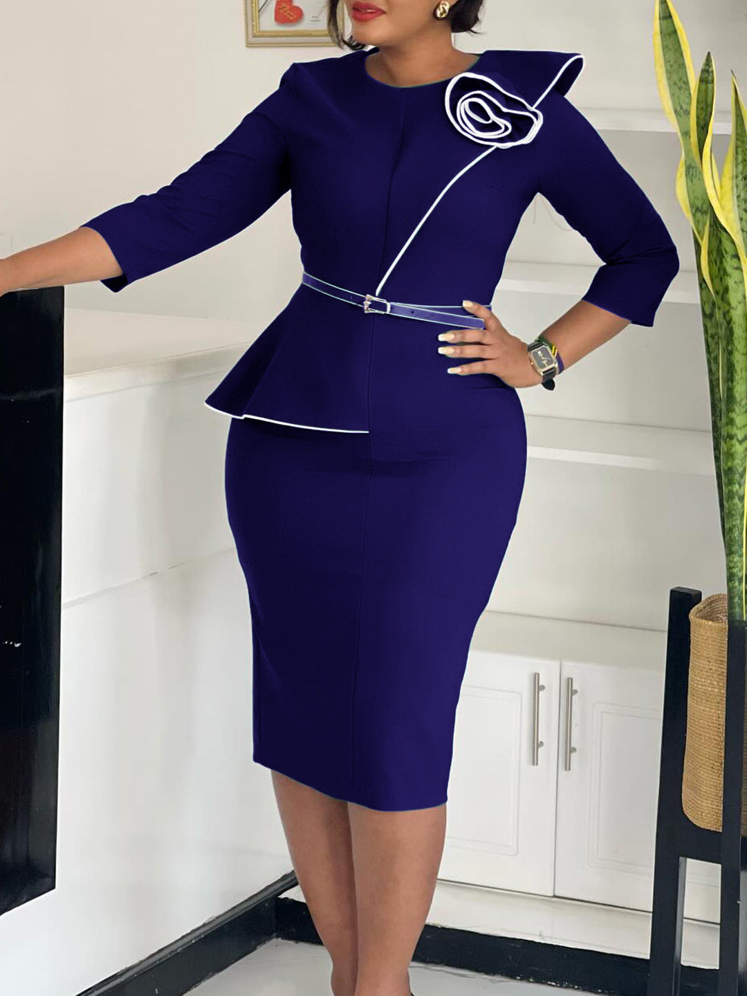 D551 Foreign Trade Women's Wear 2024 Spring New Fashion Elegant OL Tongle Pencil Skirt Hip African dress