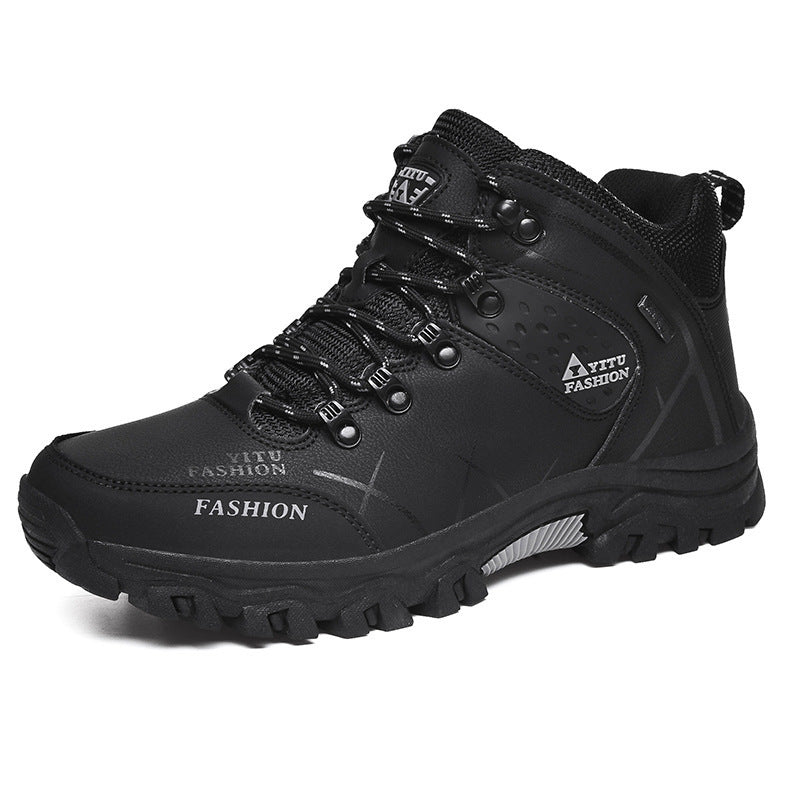 2024 cross-border all-match new high-top hiking shoes cross-country hiking cotton men's outdoor shoes extra large size sneaker
