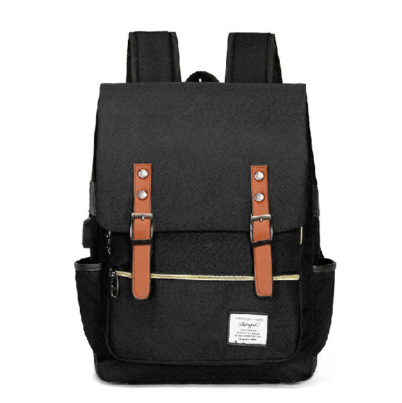 Foreign trade new schoolbag men's personality retro outdoor canvas travel backpack women's fashion backpack a generation of hair