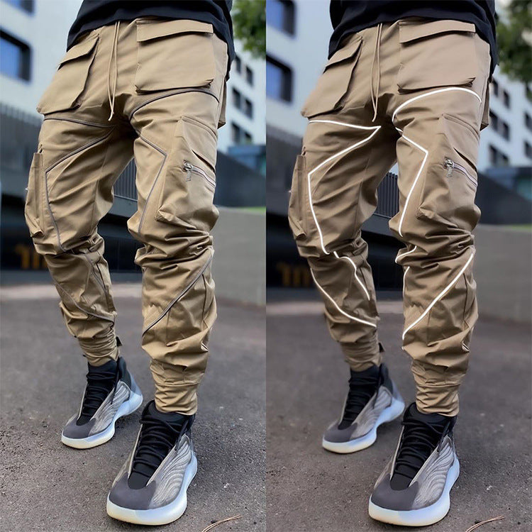 European and American Cross-border Personality Trendy Brand Loose Multi-pocket Casual Work Pants Men's Summer Cotton Men's Trousers for Foreign Trade