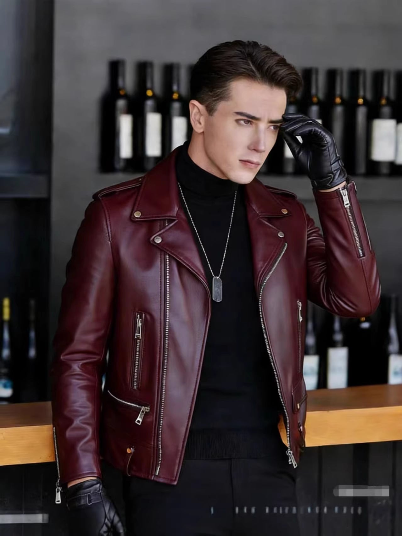 Leather-Jackets Men-Clothing