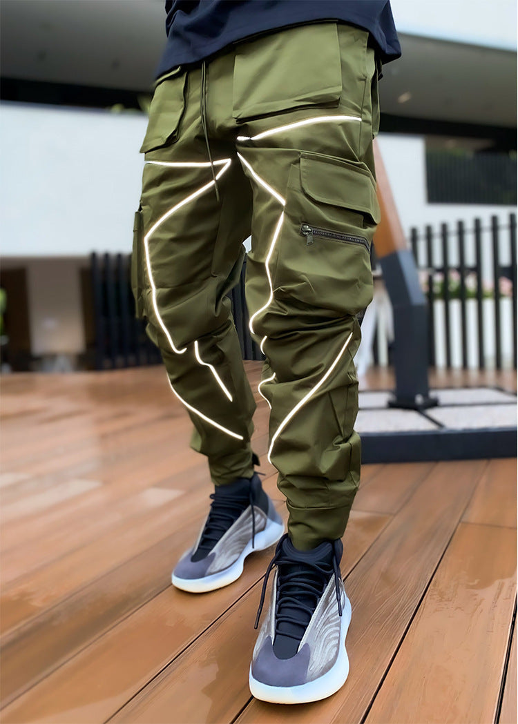 European and American Cross-border Personality Trendy Brand Loose Multi-pocket Casual Work Pants Men's Summer Cotton Men's Trousers for Foreign Trade