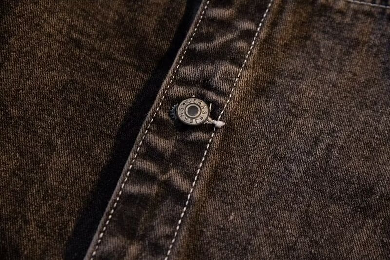 Autumn and Winter Denim Jacket Men's Korean-style Trendy Letter Printed Hong Kong-style Jacket Trendy Simple Loose Casual Denim Jacket