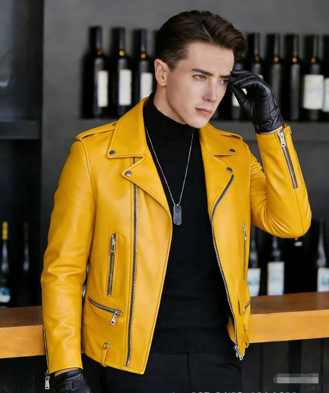 Leather-Jackets Men-Clothing