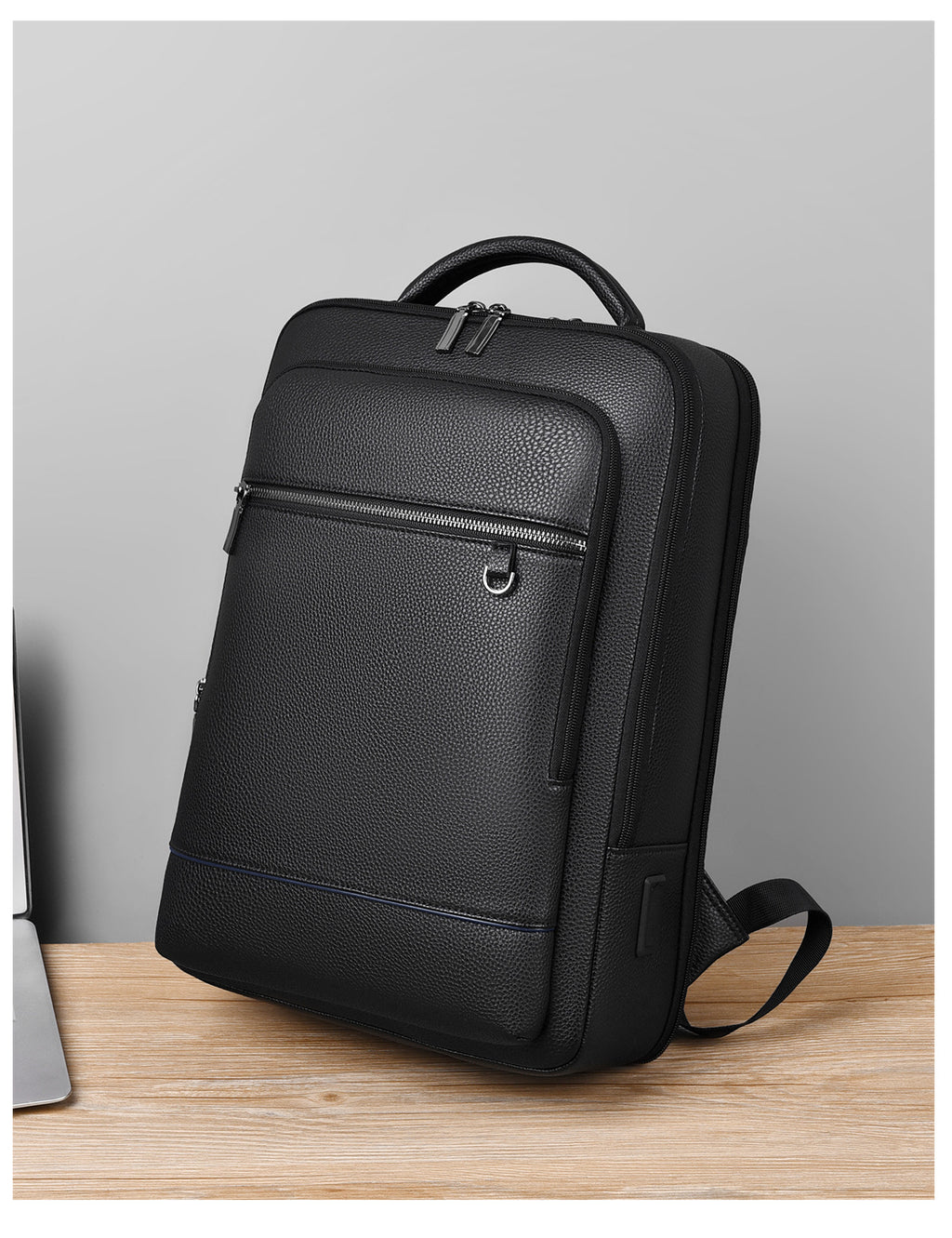 Men's Backpack Simple Cross-Border New Business Pu Water-Repellent Laptop Bag Large Capacity Backpack