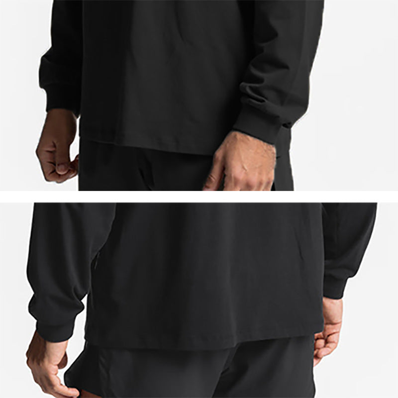 Muscle warrior foreign trade Fitness long-sleeved T-shirt autumn and winter gym outdoor bottoming shirt men's small turtleneck Sports