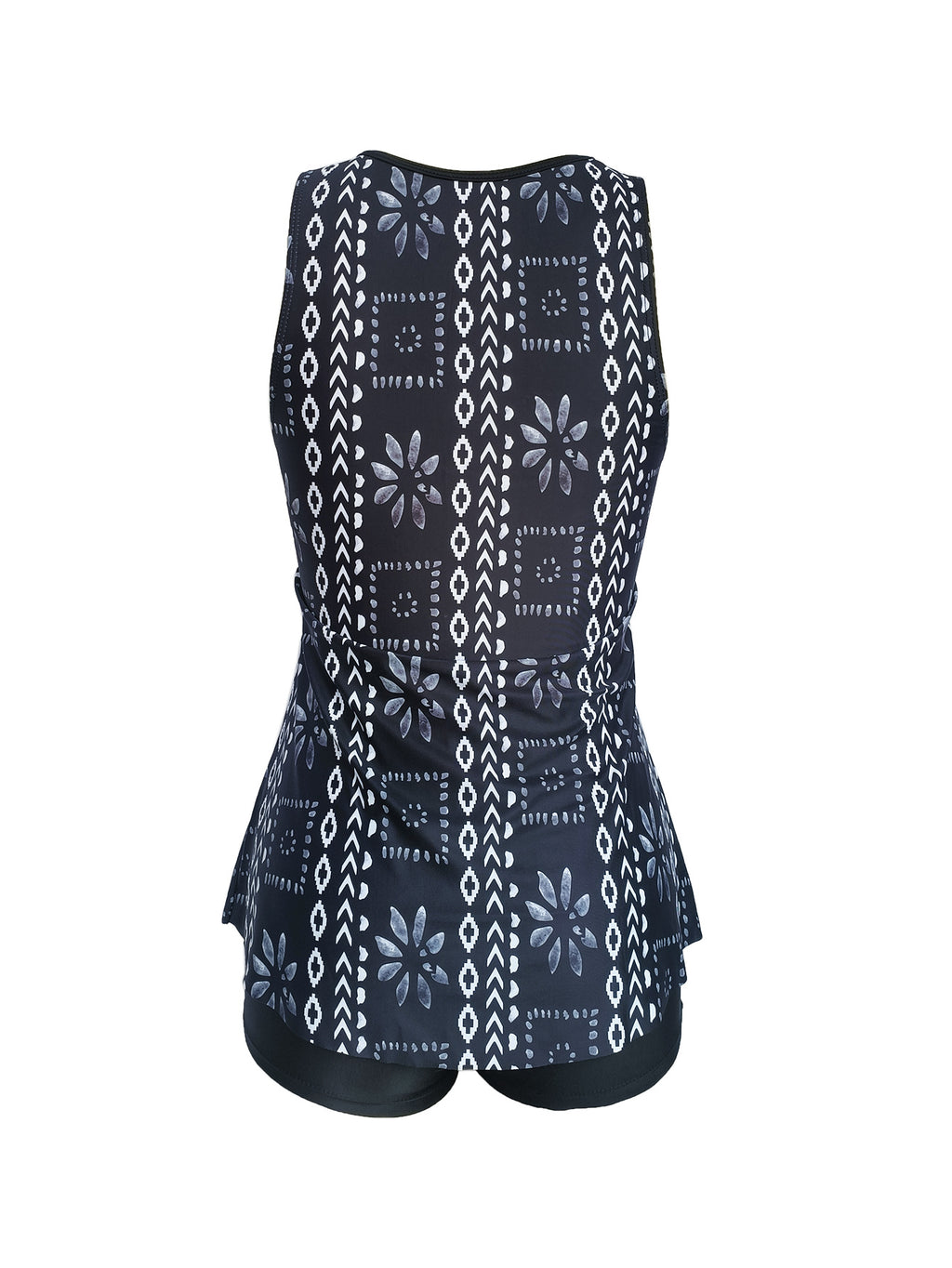 Split plus size Printed Flat Angle European and American Style Conservative Sling Tankini Swimsuit Women's Independent Station Cross-border Foreign Trade in stock