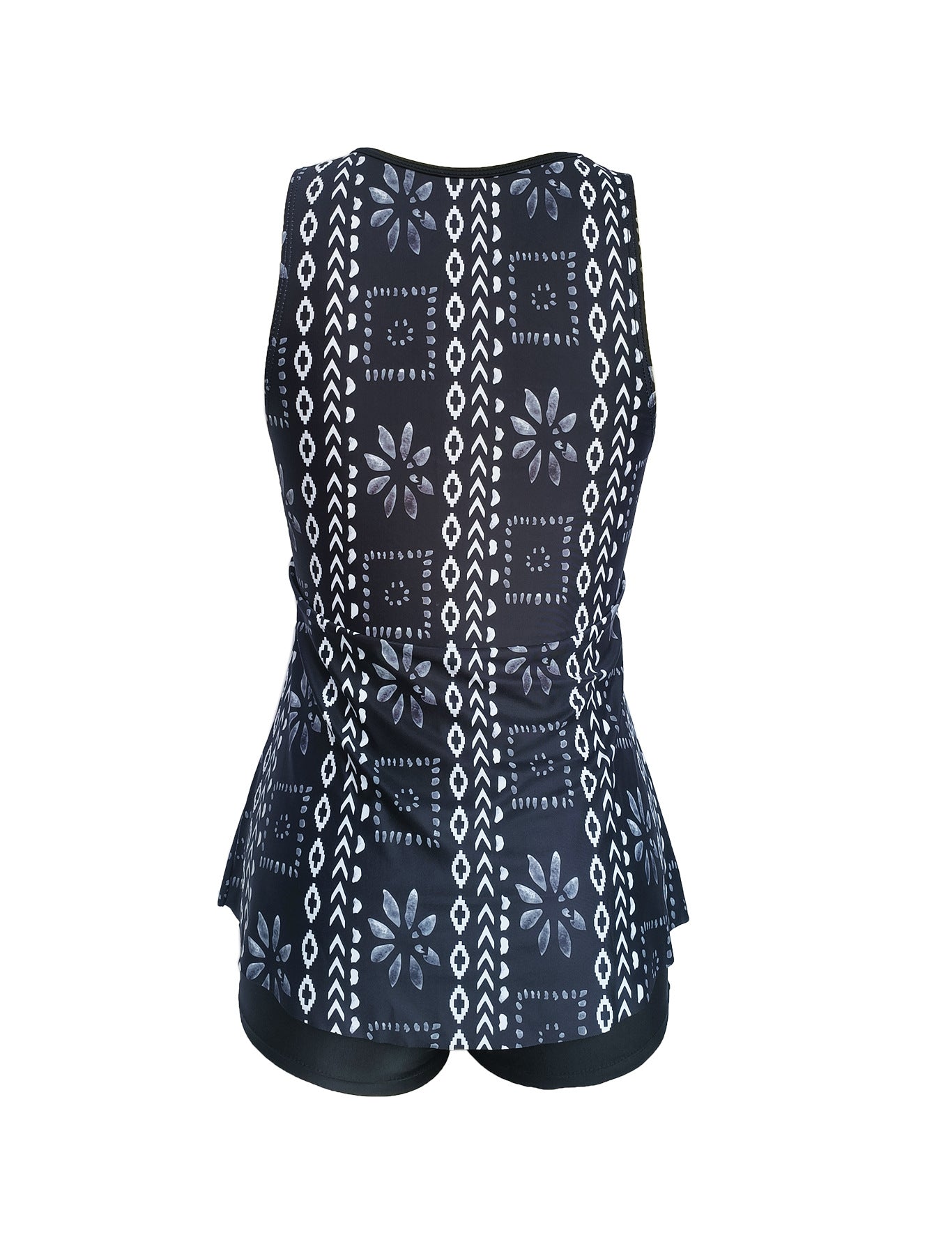 Split plus size Printed Flat Angle European and American Style Conservative Sling Tankini Swimsuit Women's Independent Station Cross-border Foreign Trade in stock