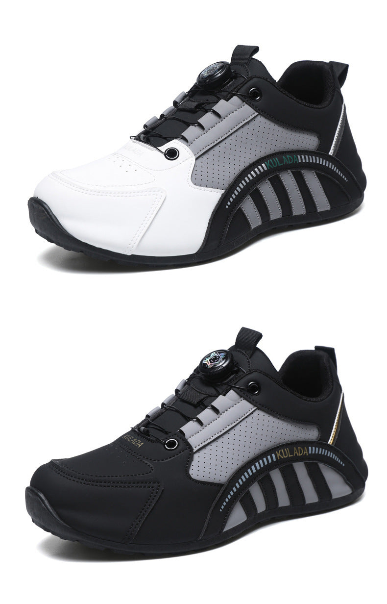 Men's Shoes High-End 2025 New Shoes Men's Breathable Men's Running Shoes Versatile Rotating Button Sports Shoes Men's
