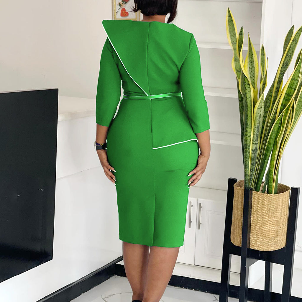 D551 Foreign Trade Women's Wear 2024 Spring New Fashion Elegant OL Tongle Pencil Skirt Hip African dress