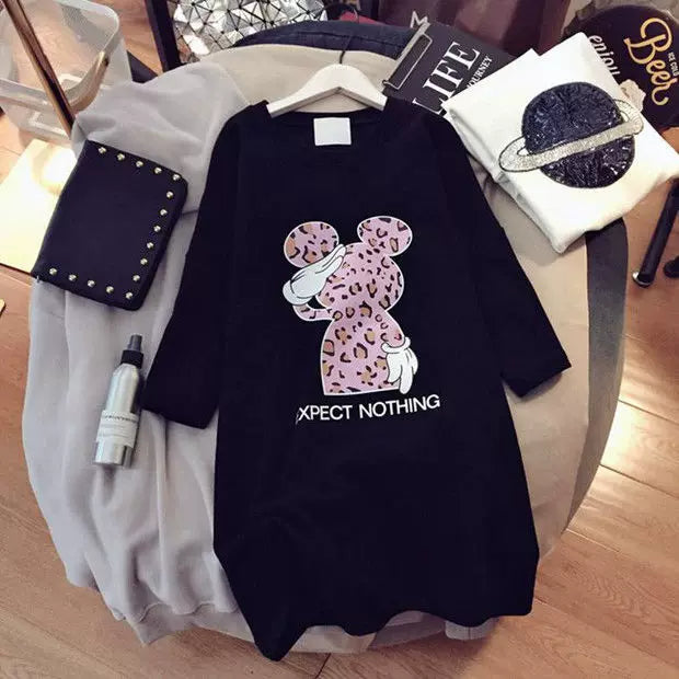 2023 Pregnant Women's Summer Cotton Short-sleeved T-shirt Loose Casual plus size Fashion Summer Pregnant Women's Long Top