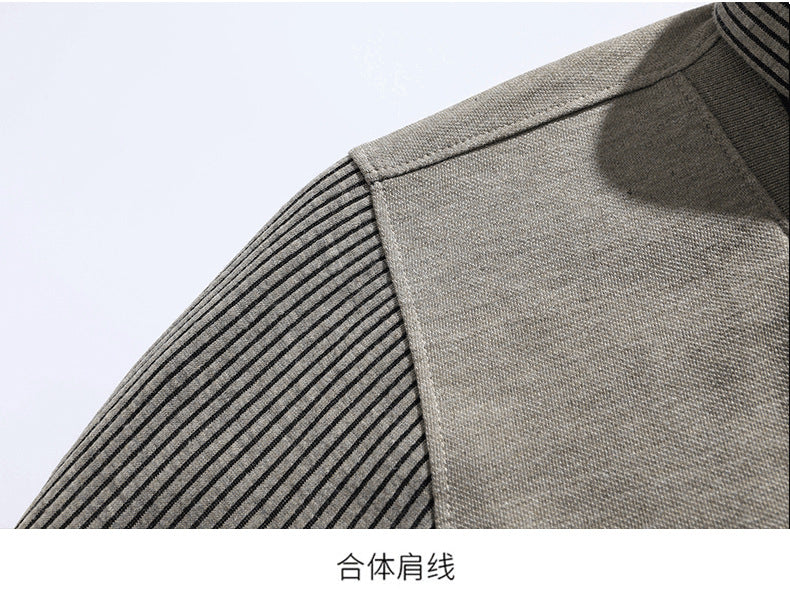 Spring, autumn and winter fashion fake two-piece long-sleeved T-shirt men's trendy casual shirt shirt collar personalized bottoming shirt top