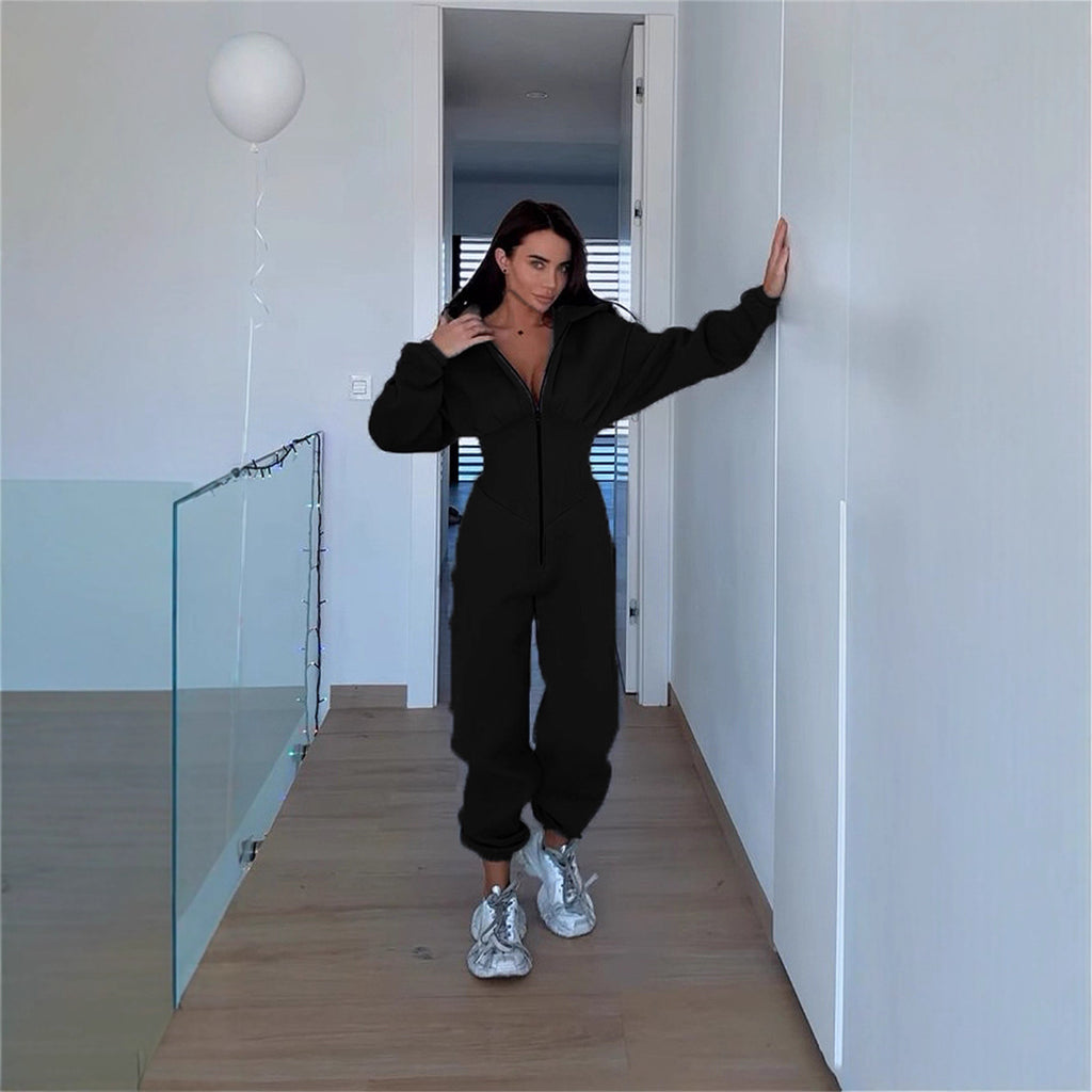 Cross-Border Foreign Trade 2026 Amazon Ebay Hot-Selling Popular Sports and Leisure Women's Hooded Jumpsuit Set