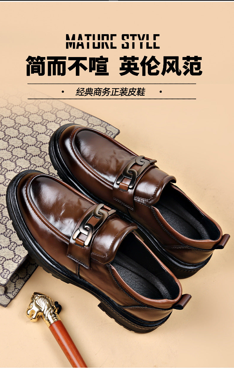 The first layer of cowhide new formal low-top leather shoes men's autumn leather shoes breathable new business casual men's shoes tide
