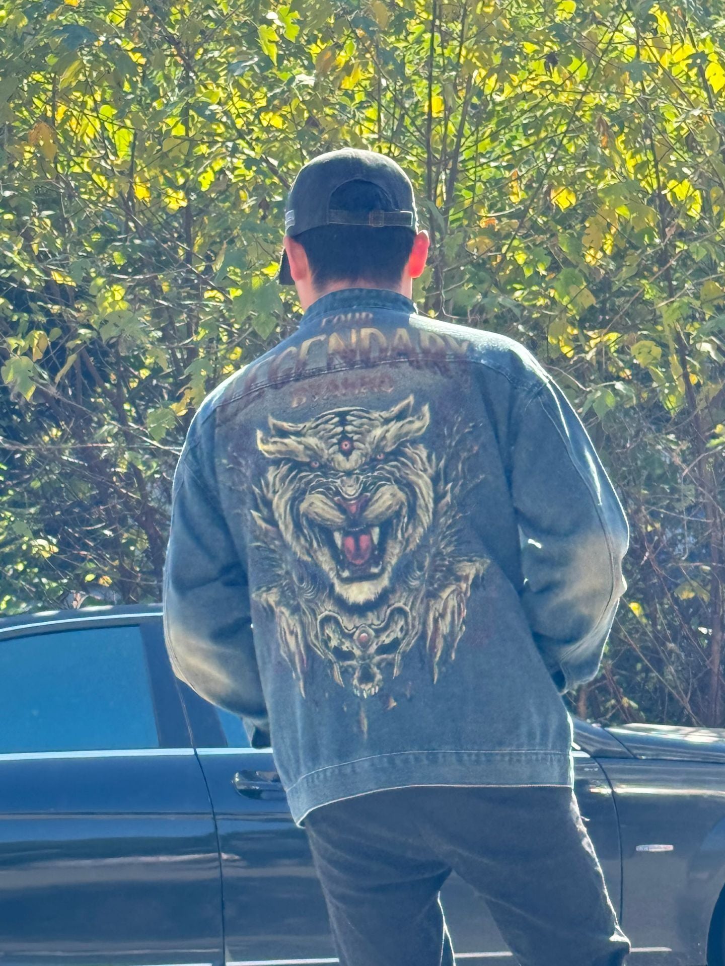 New Original American Style Retro Distressed Loose Direct Spray Printed Denim Jacket Men's and Women's Denim Jacket Top