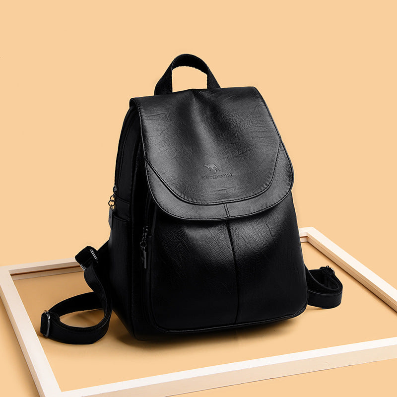 Backpack Women 2024 New Autumn Fashion Soft Leather Bag Casual Backpack Large Capacity Travel Student Women's Backpack