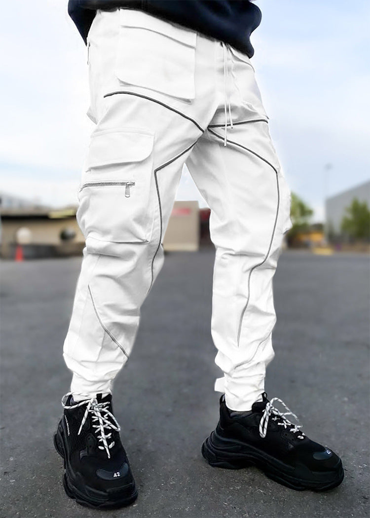 European and American Cross-border Personality Trendy Brand Loose Multi-pocket Casual Work Pants Men's Summer Cotton Men's Trousers for Foreign Trade