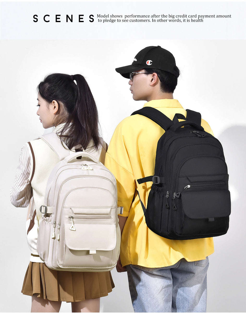 Japanese style large capacity western style men's and women's backpack simple student backpack junior high school student neutral schoolbag female fashion