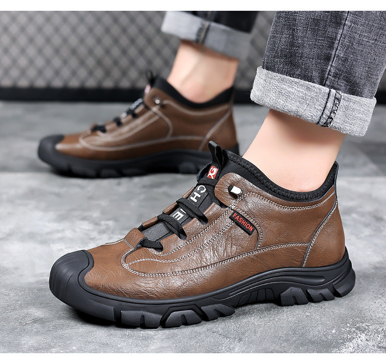 2023 autumn and winter new men's shoes fashion outdoor casual shoes hiking shoes simple trend work shoes a generation of hair