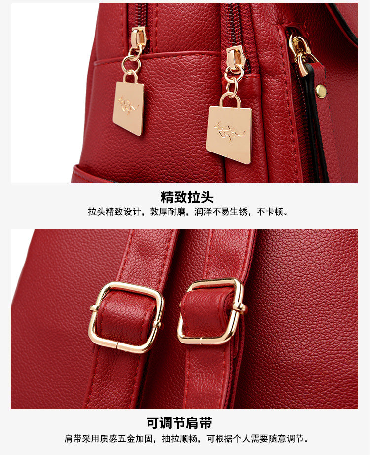 Foreign Trade Hot 2024 New Anti-theft Lock Backpack Trend Good Kangaroo Women's Schoolbag Fashion Travel Backpack