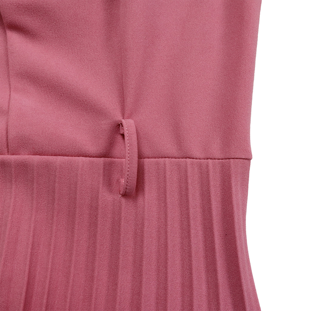 D563 Foreign Trade Cross-border Women's Clothing Summer New Short-sleeved V-neck Pleated High Waist Fashion Elegant Waist African dress