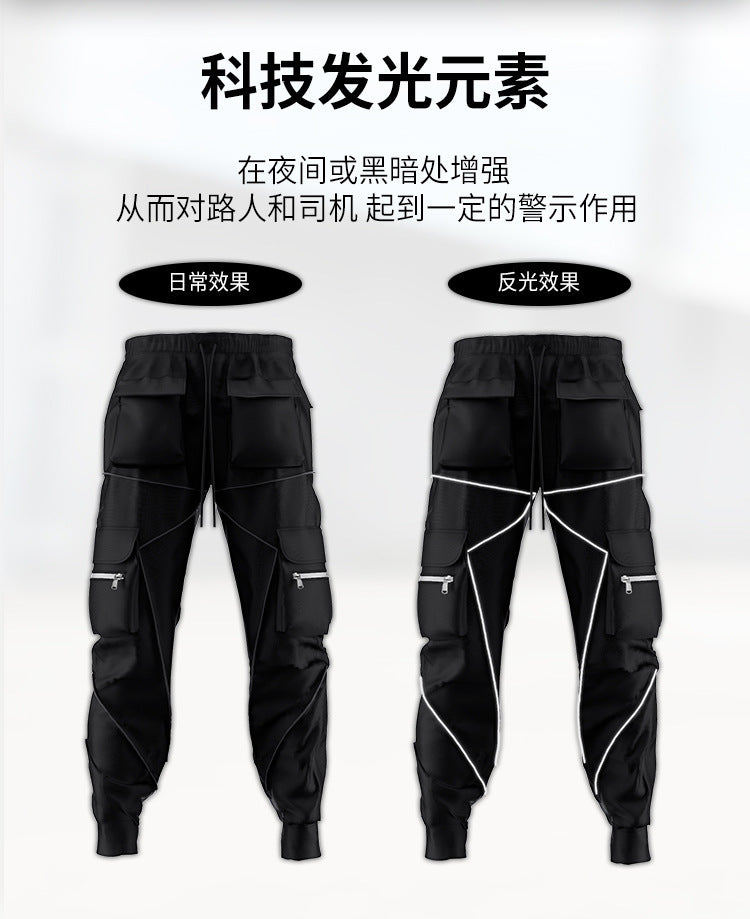 European and American Cross-border Personality Trendy Brand Loose Multi-pocket Casual Work Pants Men's Summer Cotton Men's Trousers for Foreign Trade