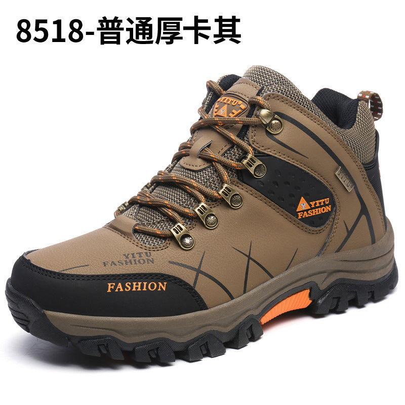 2024 cross-border all-match new high-top hiking shoes cross-country hiking cotton men's outdoor shoes extra large size sneaker