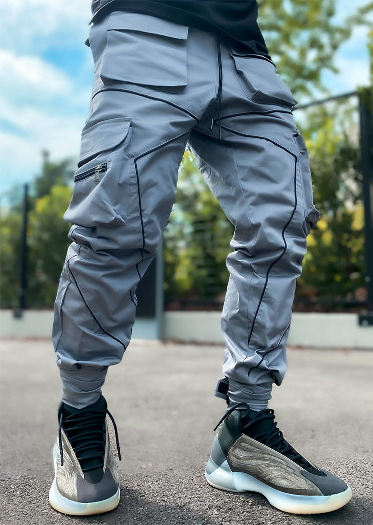 European and American Cross-border Personality Trendy Brand Loose Multi-pocket Casual Work Pants Men's Summer Cotton Men's Trousers for Foreign Trade