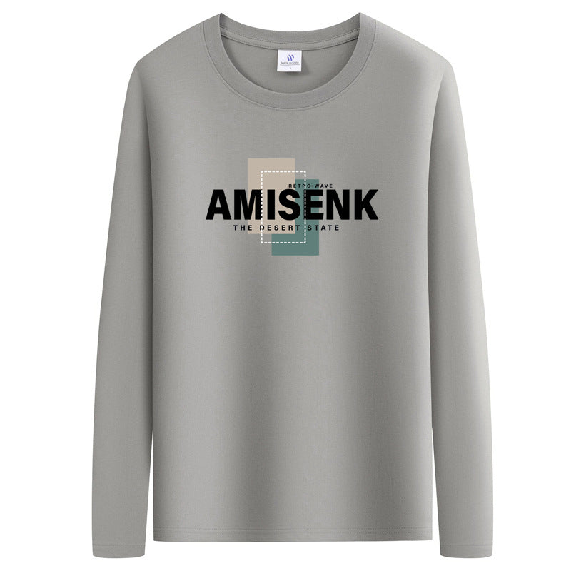 2026 Spring and Autumn New Men's Long Sleeve T-Shirt Trendy Loose Sweatshirt Men's Outerwear Base Shirt Casual Top