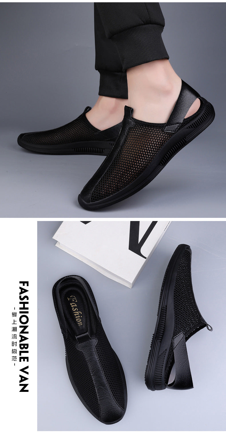 Men's new summer mesh shoes men's breathable cool shoes mesh shoes soft bottom breathable casual shoes lazy mesh men's shoes