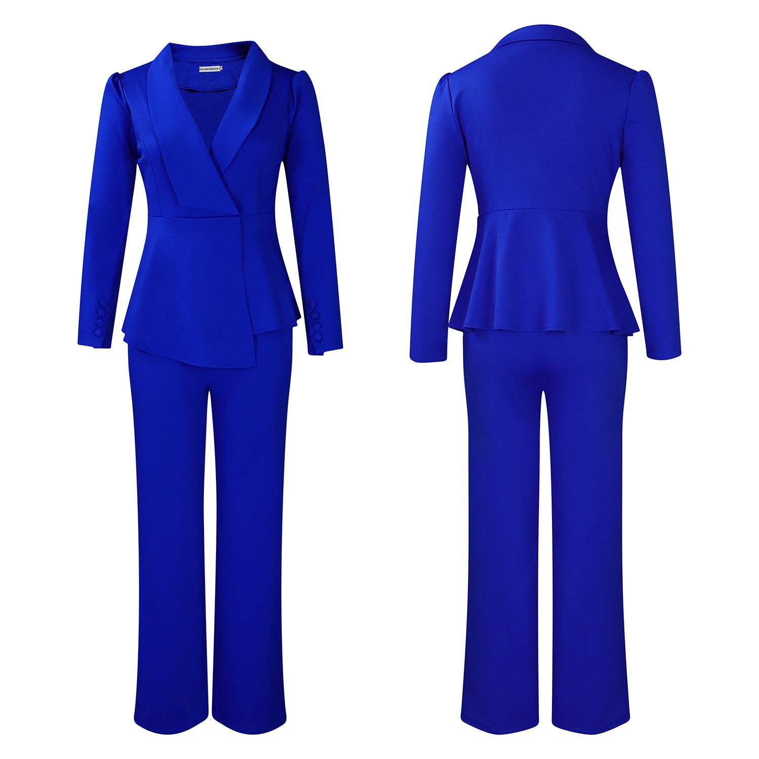 D549 European and American Clothing Winter New Fashion Elegant Elegant Ol Ruffle Top Wide Leg Pants Fashionable African Suit