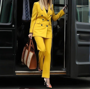 LN1146 in stock 2024 Spring and Summer New Cross-border Women's Fashion Elegant Printed Neck Backless Straight Pants Two-piece Set