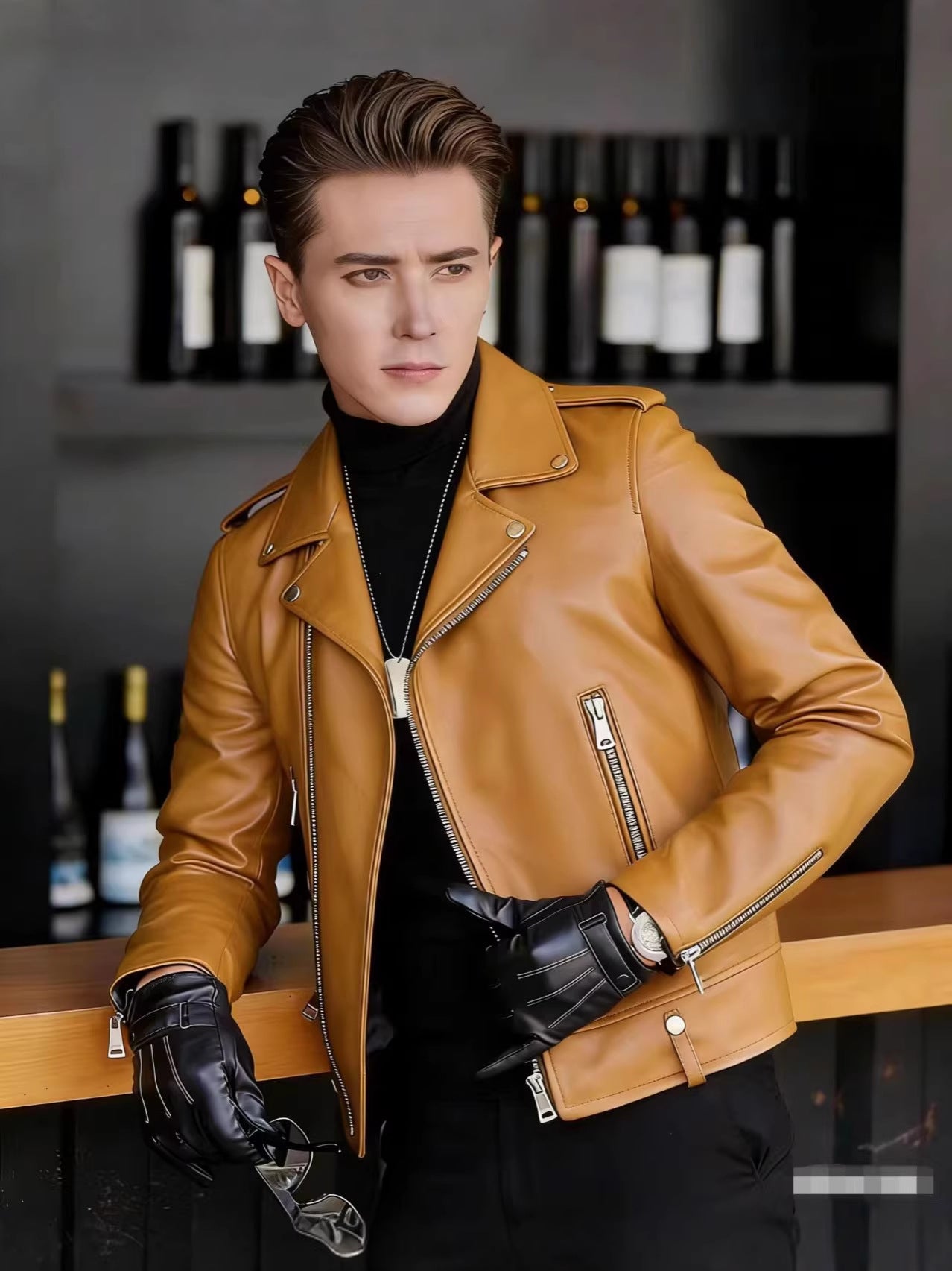Leather-Jackets Men-Clothing