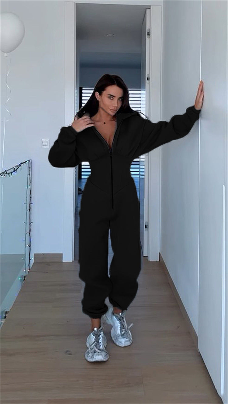 Cross-Border Foreign Trade 2026 Amazon Ebay Hot-Selling Popular Sports and Leisure Women's Hooded Jumpsuit Set
