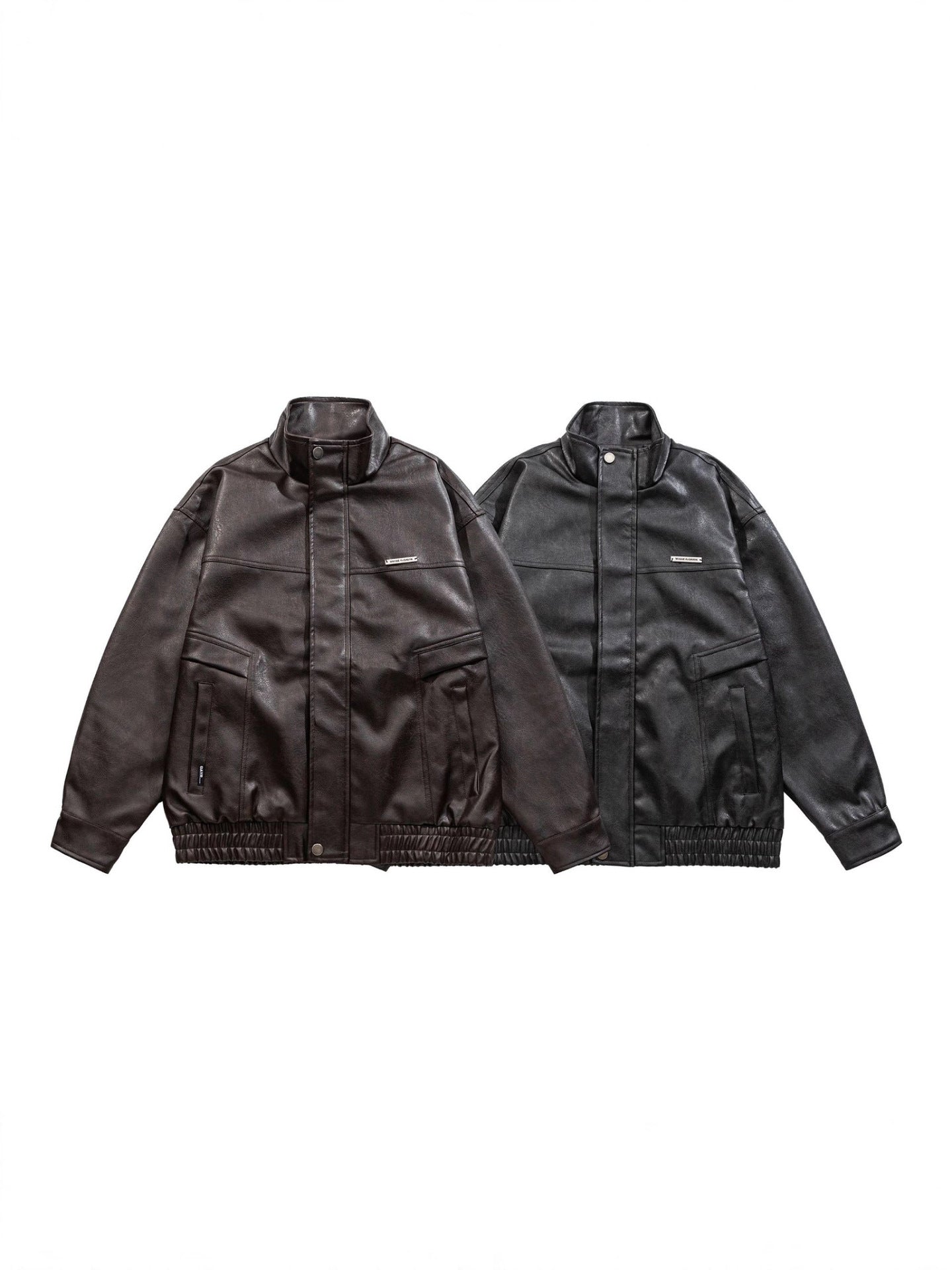 Mr. Song's Cross-Border American Retro Motorcycle Style Pu Leather Jacket Loose Casual Trendy Brand Workwear Leather Jacket for Men and Women
