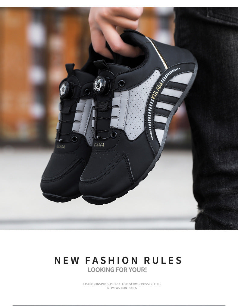 Men's Shoes High-End 2025 New Shoes Men's Breathable Men's Running Shoes Versatile Rotating Button Sports Shoes Men's