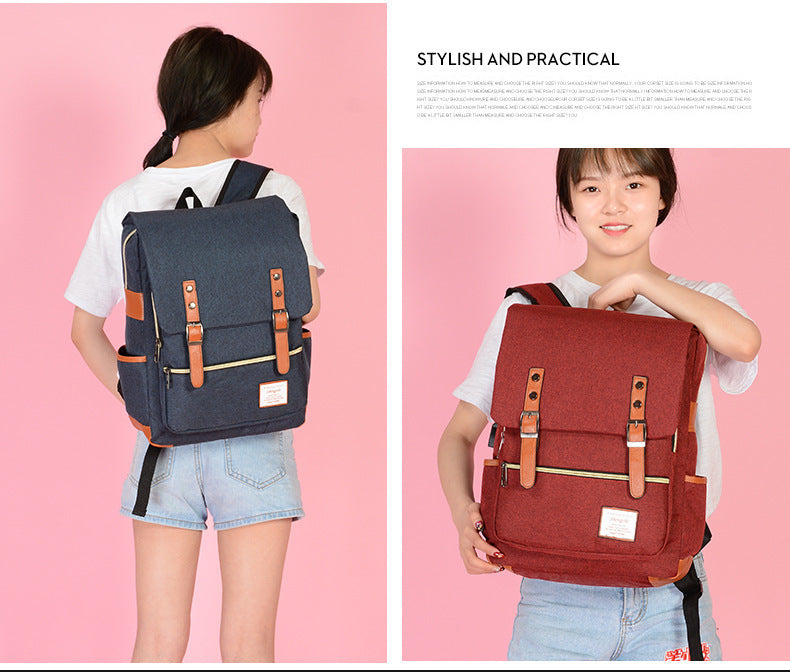 Foreign trade new schoolbag men's personality retro outdoor canvas travel backpack women's fashion backpack a generation of hair