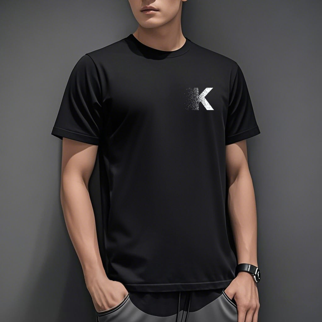 Summer Ice Silk Thin Round Neck Short-Sleeved T-Shirt for Men 2026 New Printed Pullover T-Shirt Trendy Slim Fit Men's Clothing