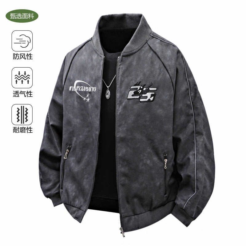 Cross-border Leather Men's Jacket Autumn New Fashion Brand Biker Suit Windproof PU Leather Flying Baseball Suit Jacket Men