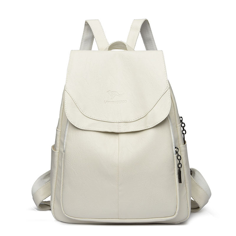 Cross-Border Hot-Selling Backpack for Women Cross-Border European and American Popular Solid Color Backpack High-End Commuter Women's Backpack for Women