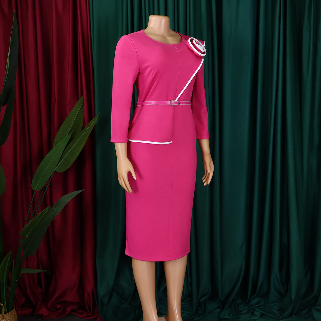 D551 Foreign Trade Women's Wear 2024 Spring New Fashion Elegant OL Tongle Pencil Skirt Hip African dress