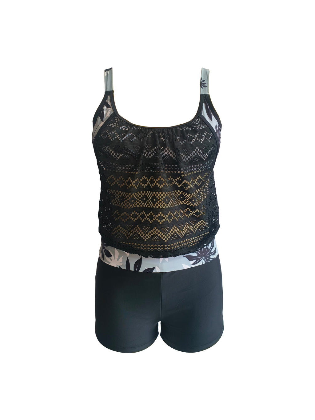 2023 new foreign trade cross-border swimsuit plus size hollow conservative tankini Amazon AliExpress split swimsuit women