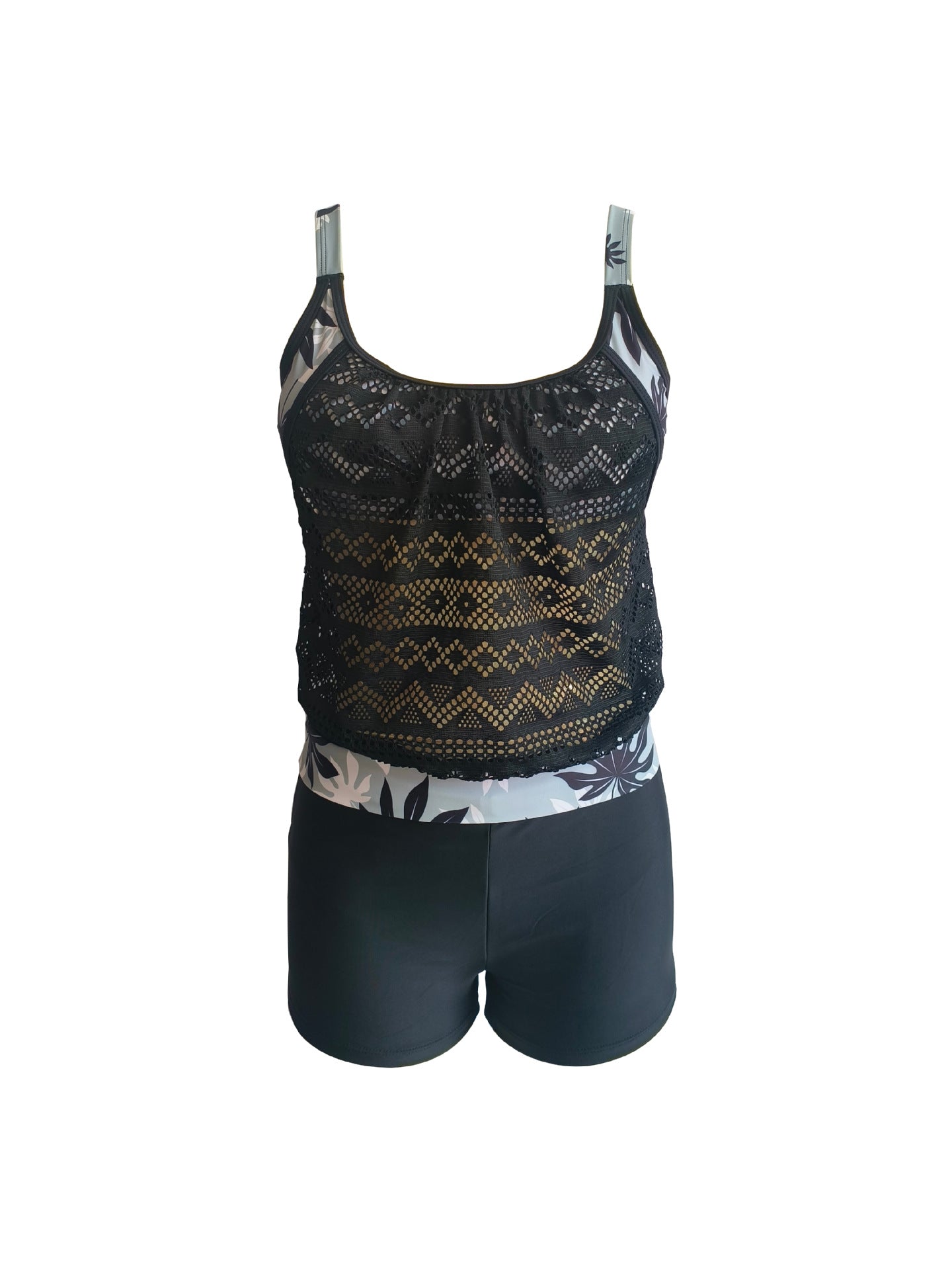 2023 new foreign trade cross-border swimsuit plus size hollow conservative tankini Amazon AliExpress split swimsuit women