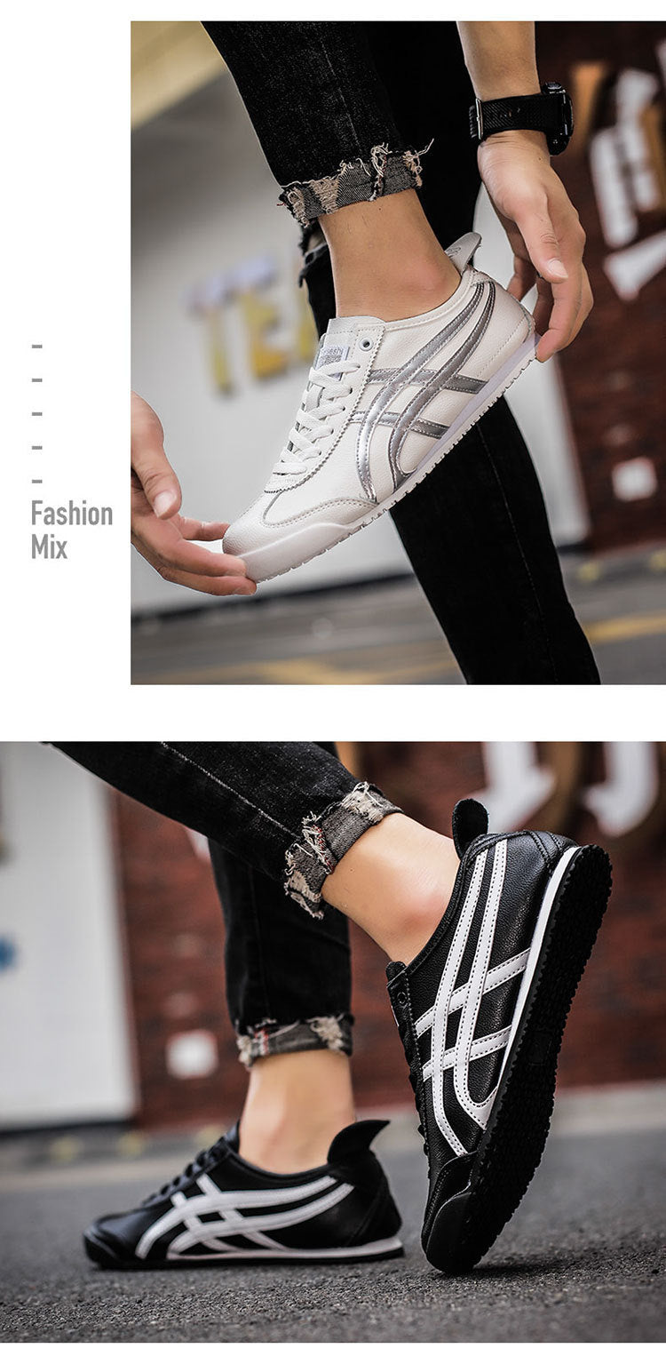 Couple's New Spring First-Layer Cowhide Forrest Gump Shoes, Fashionable and Breathable Sports and Leisure Sneakers, Comfortable White Shoes