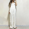 In-Stock Japanese and Korean Style Fashionable Backless Slimming Overalls 2026 Summer New Patchwork High-Waisted Sleeveless Jumpsuit for Women