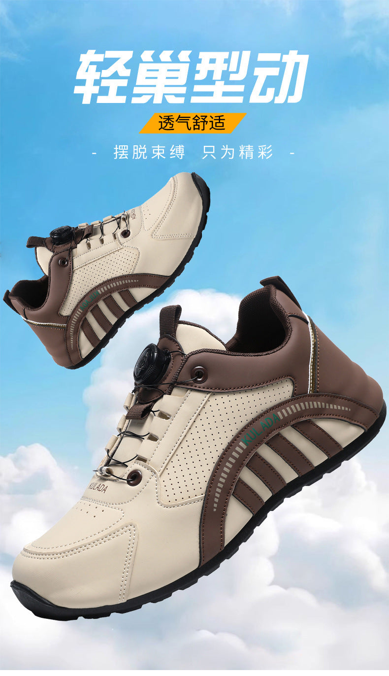 Men's Shoes High-End 2025 New Shoes Men's Breathable Men's Running Shoes Versatile Rotating Button Sports Shoes Men's