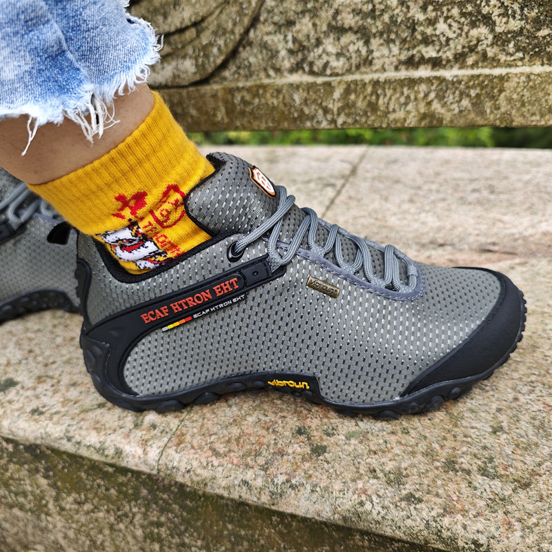 2024 spring, summer and autumn outdoor hiking shoes men's and women's hidden height waterproof mesh breathable sports non-slip hiking shoes
