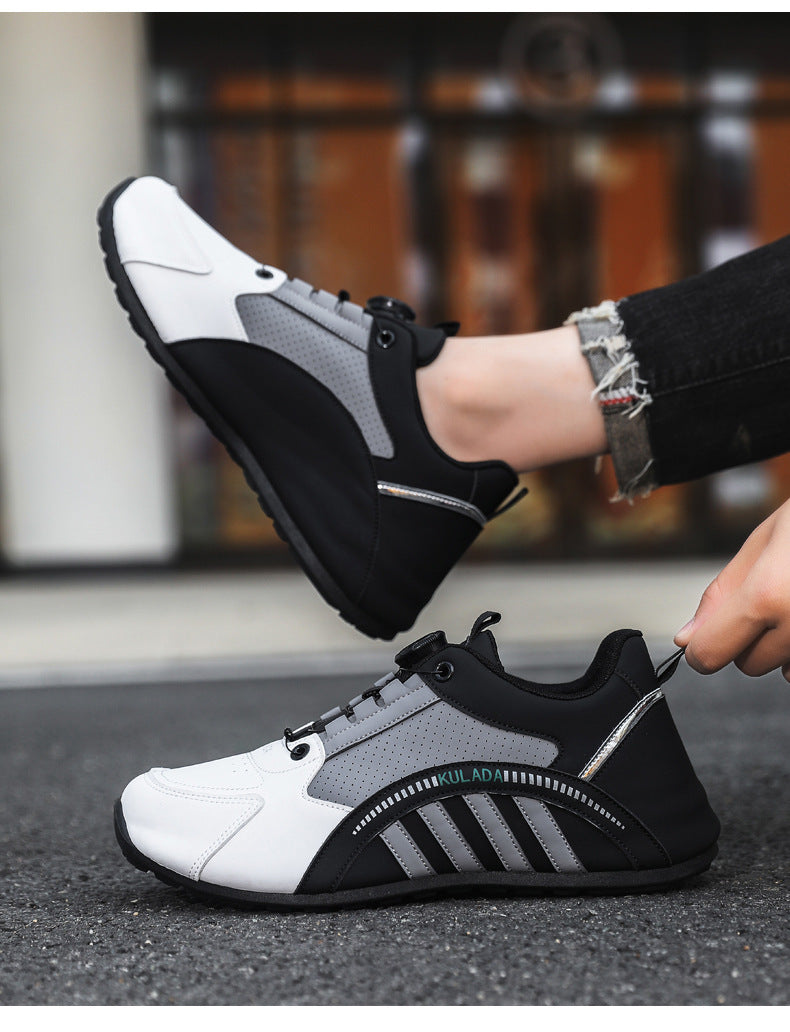 Men's Shoes High-End 2025 New Shoes Men's Breathable Men's Running Shoes Versatile Rotating Button Sports Shoes Men's