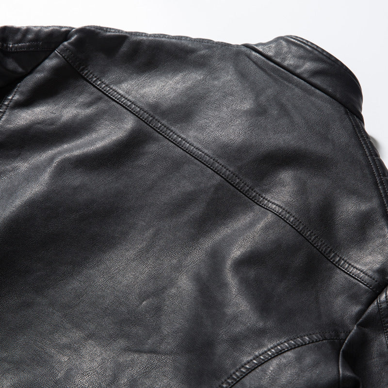 Amazon Men's Casual Jacket Men's Slim Biker Jacket Men's PU Leather Jacket Leather Men's Korean Style Jacket