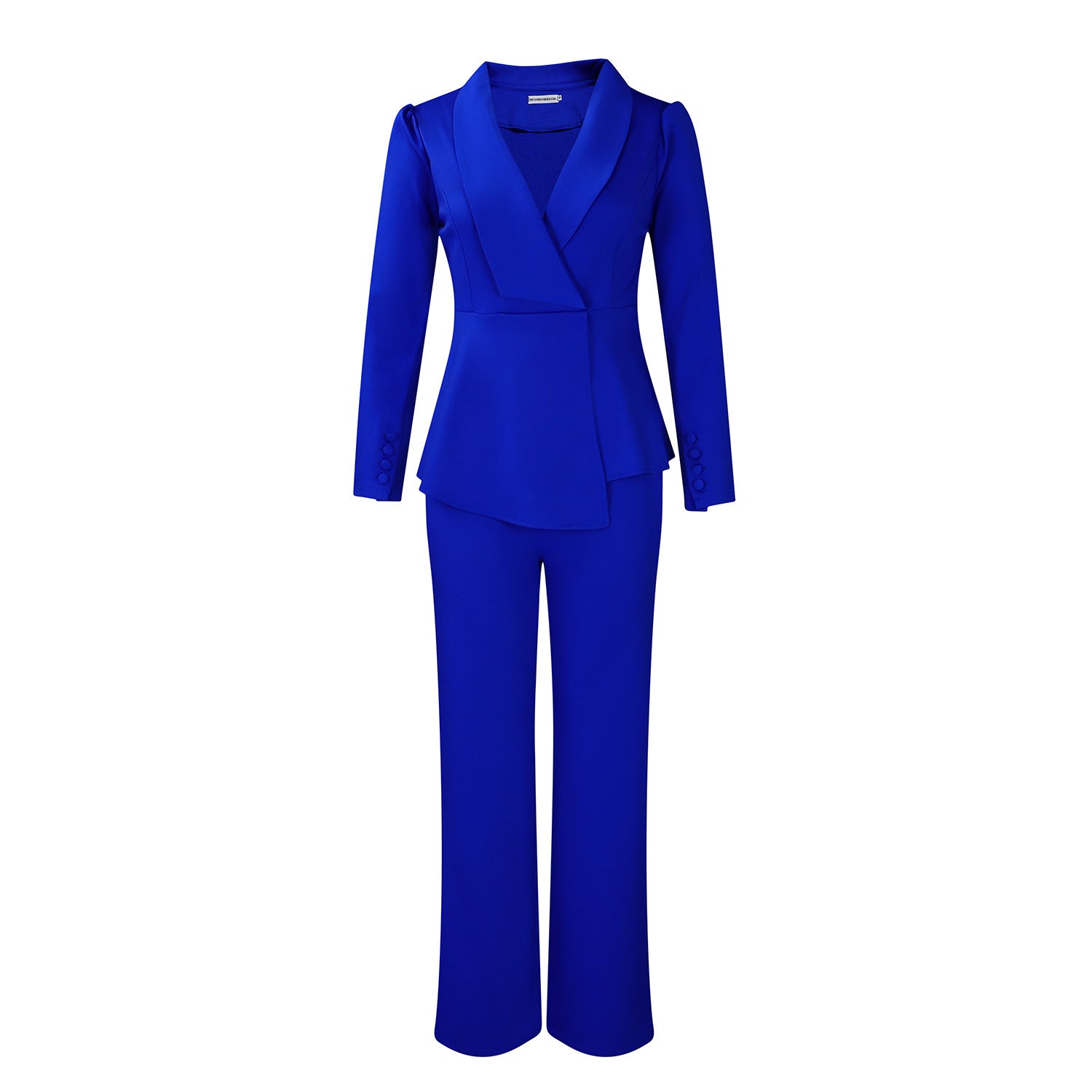 D549 European and American Clothing Winter New Fashion Elegant Elegant Ol Ruffle Top Wide Leg Pants Fashionable African Suit